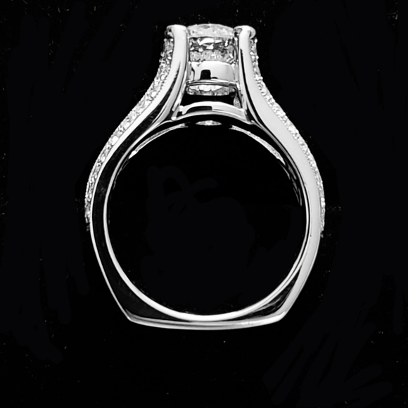 Brand New Womens Custom 18k gold stamped diamond engagement Ring with appraisal - Picture 8 of 12